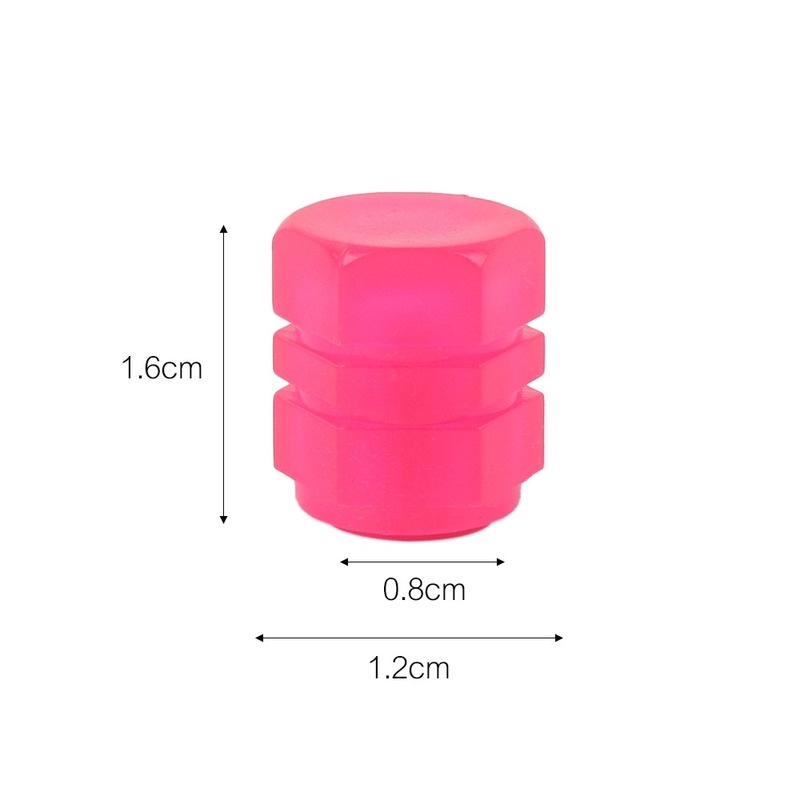 Bộ 4 Nắp Van Bánh Xe Hơi / Xe Máy Bằng ABS Dạ Quang Nhiều Màu Chống Ăn Mòn