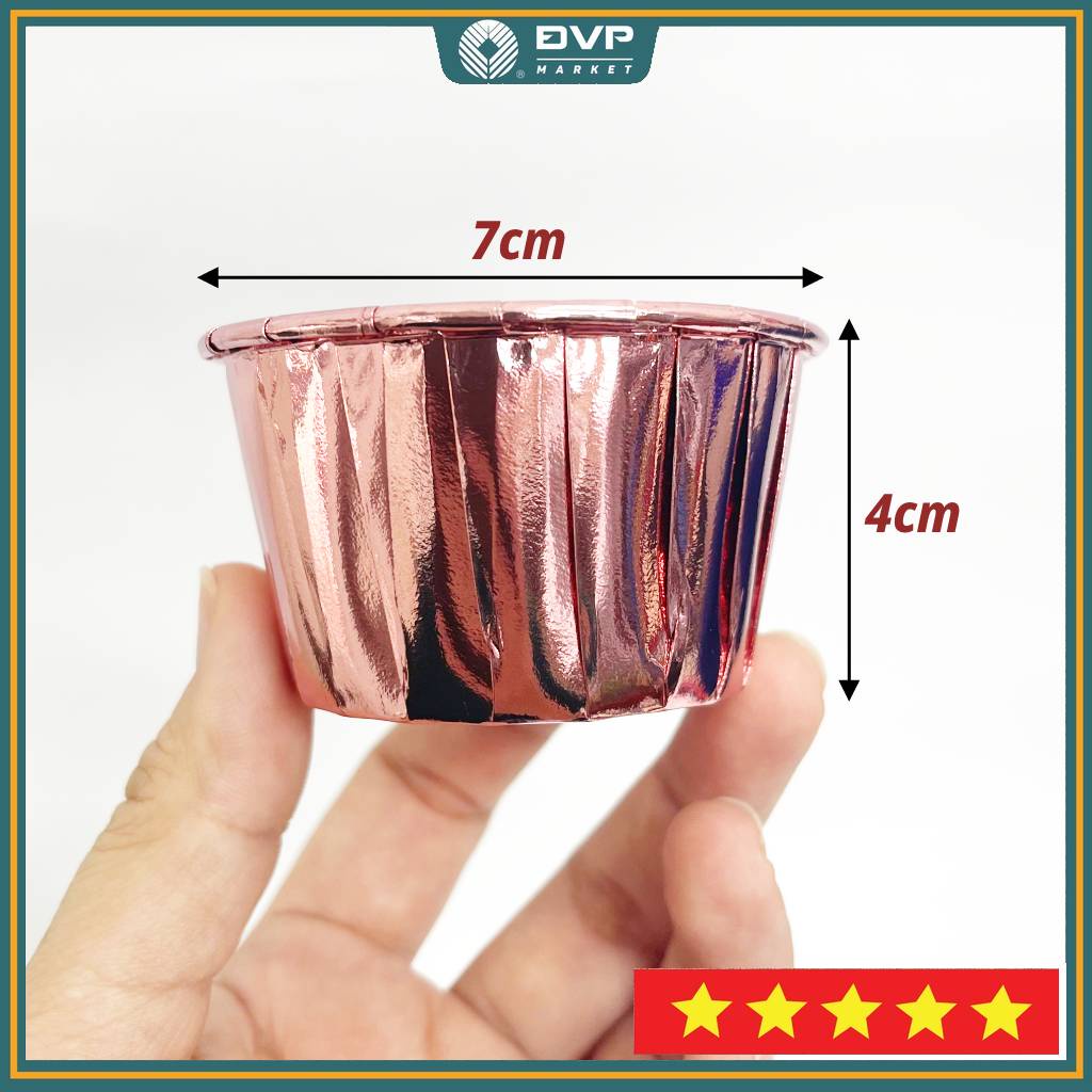 Cup giấy muffin viền nhũ (set 50 cái)