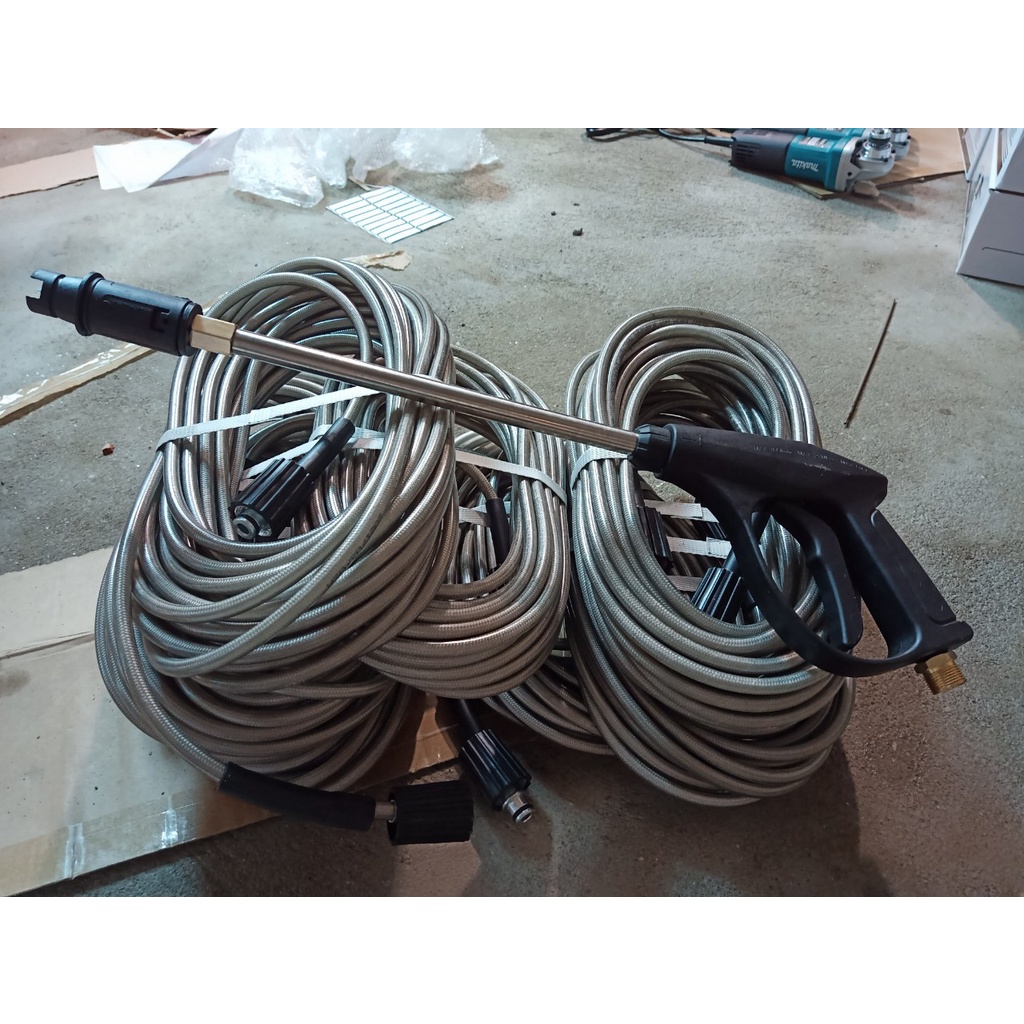 Dây rửa xe áp lực chống dập chống gỉ+súng xịt rửa tăng áp