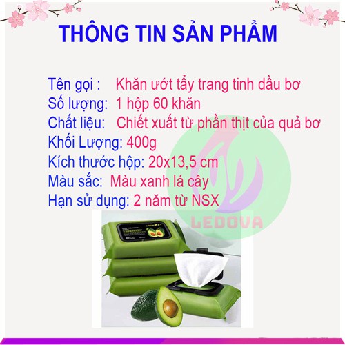 Khăn Ướt Tẩy Trang Tinh Dầu Bơ | BigBuy360 - bigbuy360.vn