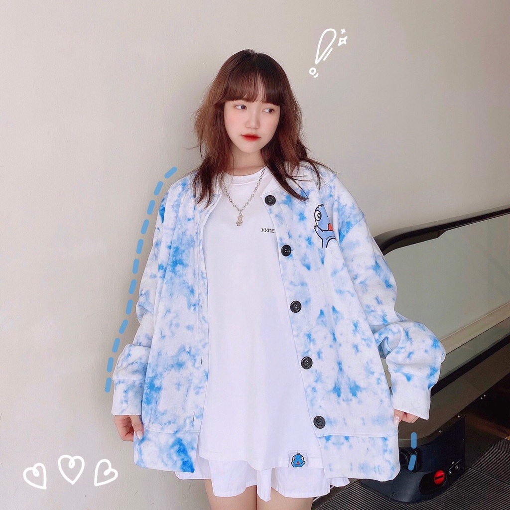 Áo cardigan loang áo khoác form rộng lót nỉ unisex phong cách ulzzang SIB008