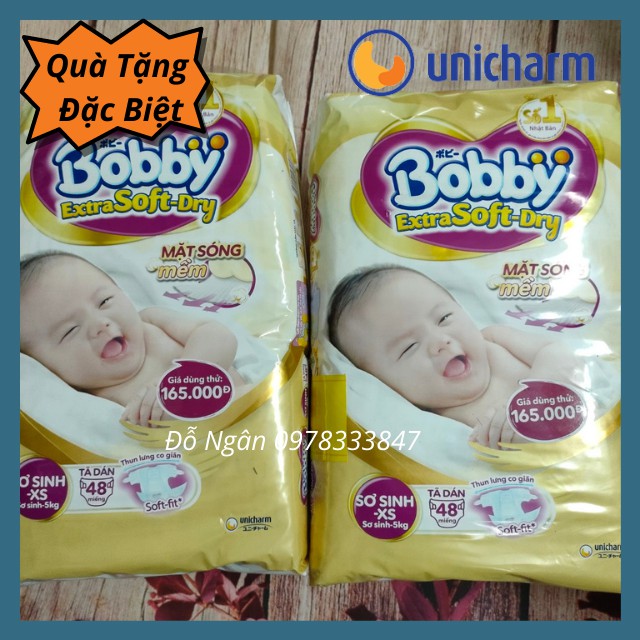 [Quà Tặng Cho Mỗi Gói) Tã Dán/ Quần  Bobby Siêu Mềm Extra Soft Dry Size NB48 S70 S40 Cho Bé Từ Sơ Sinh đến 7kg