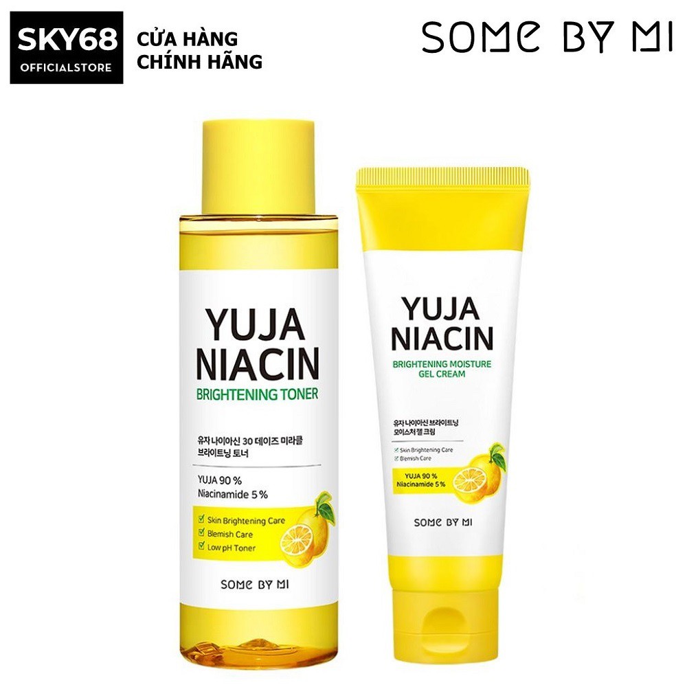 Combo Nước Hoa Hồng + Kem Dưỡng Ẩm, Làm Sáng Da Some By Mi Yuja Niacin 30 Days Micracle Brightening (Toner + Kem)