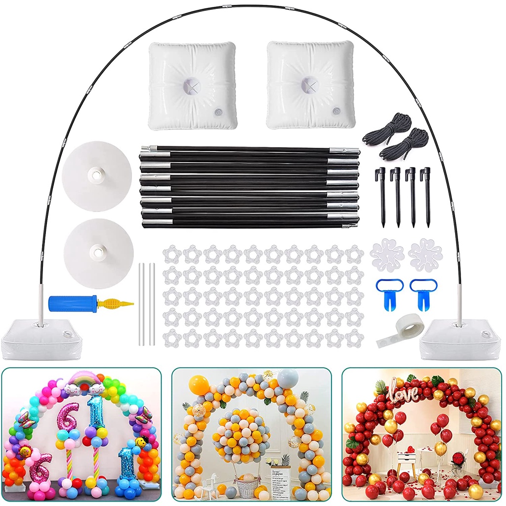 Bộ Bong Bóng Kèm Giá Đỡ Bằng Nhựa Dùng Trang Trí Tiệc Sinh Nhật/ Đám Cưới Tiện Lợi