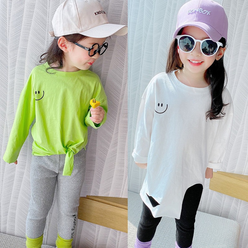 Áo thun tay dài kiểu rách lỗ phong cách Hàn Quốc cá tính dành cho bé gái