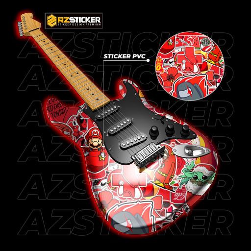 Sticker Đỏ Dán Mũ Bảo Hiểm Chống Nước Cắt Sẵn Từng Hình | STK47 | Hình Dán Trang Trí Laptop Điện Thoại Đàn Vali Macbook