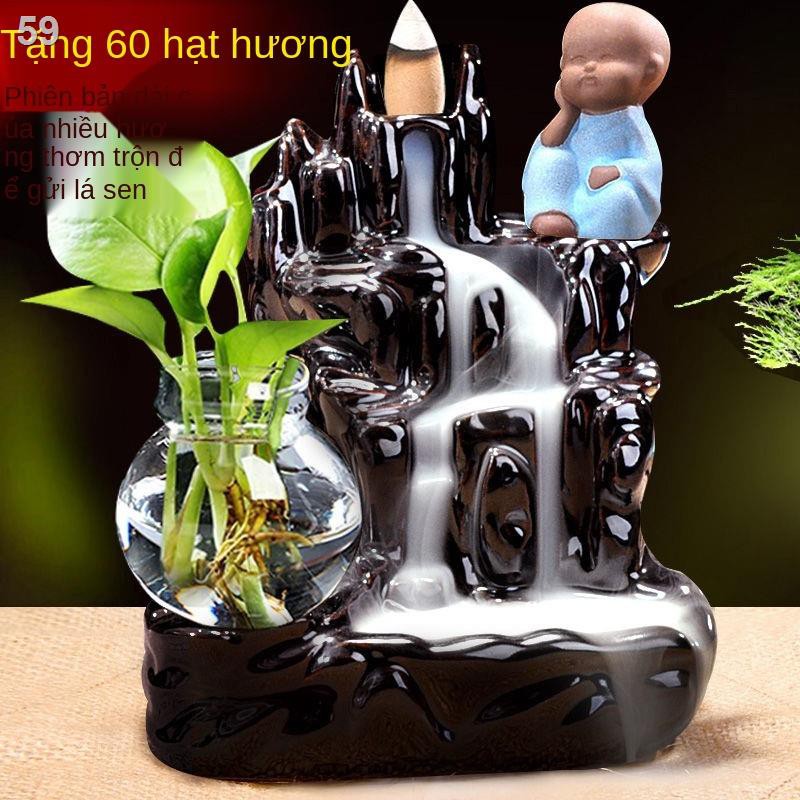 Đèn xông hương chảy ngược đốt liệu gốm gia dụngy mắn nhà sư Phật giáo nhỏ trong Thiền sáng tạo nghi lễ trà gỗ đ