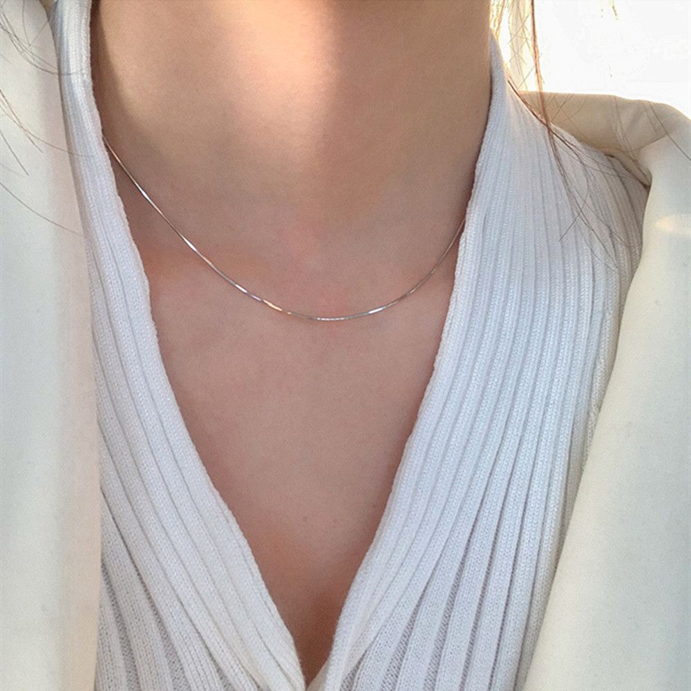Vòng cổ thép không gỉ 925 thiết kế đơn giản thời trang cho nam và nữ