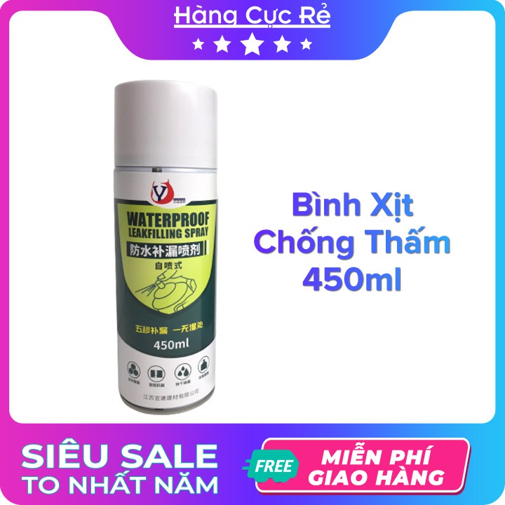 Combo 2 chai 450ml xịt chống thấm dột tường, trần nhà, sân thượng, nhà vệ sinh, máng xối - Shop Hàng Cực Rẻ