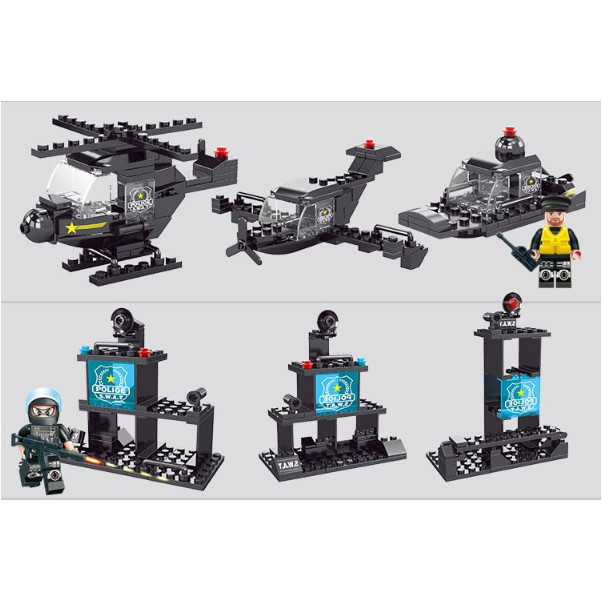 Đồ chơi Lego Lắp ráp xếp hình Xe cảnh sát đặc nhiệm S.W.A.T 8 trong 1 - Qui Fei 5020 - Toys 8 in 1