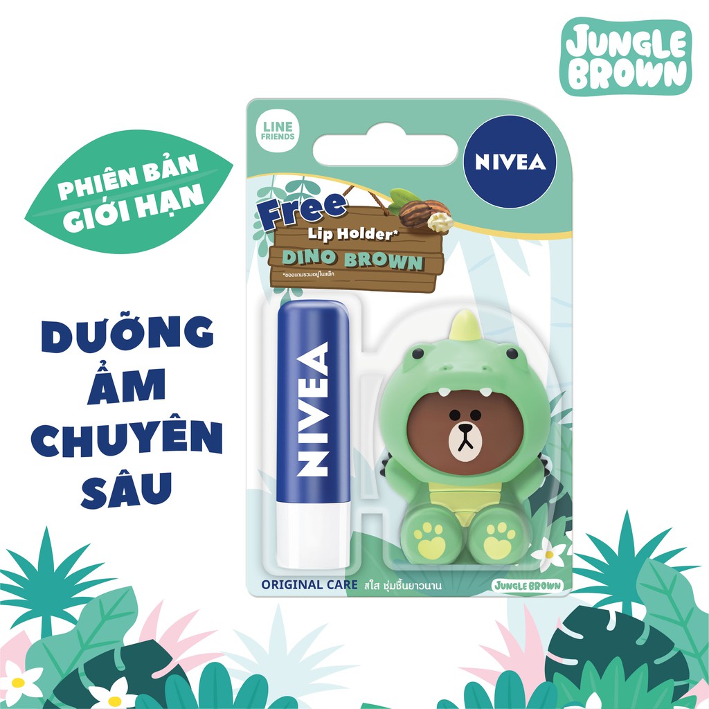 Son dưỡng ẩm Nivea chuyên sâu (4.8g) 85061 + Tặng ốp son Khủng Long (Phiên bản LINE giới hạn) | WebRaoVat - webraovat.net.vn