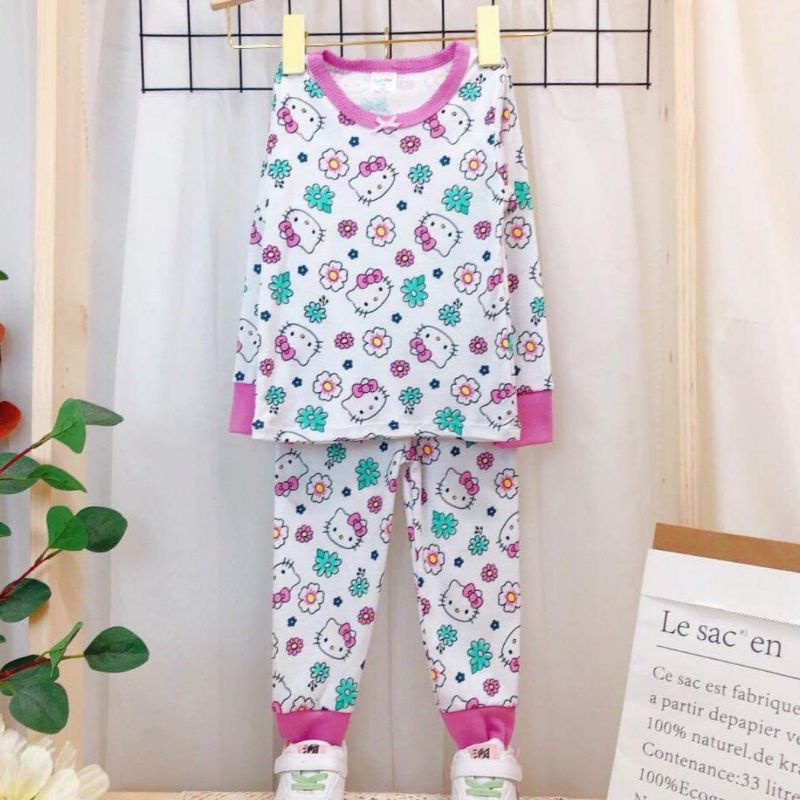 Bộ bé gái dài tay cotton bozip xuất dư 8-18kg chất co dãn đẹp