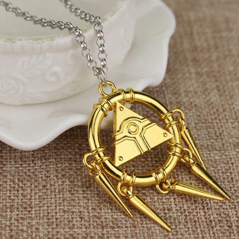 Dây chuyền mặt hình mảnh ghép anime Yugioh phối tua rua độc đáo dùng làm quà tặng