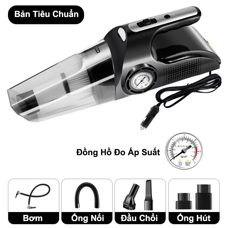 Máy Hút Bụi Cầm Tay - Máy Hút Bụi Xe Hơi 3in1 Kèm Van Bơm Hơi Cao Cấp Công Suất Lớn Bảo Hành 12 Tháng