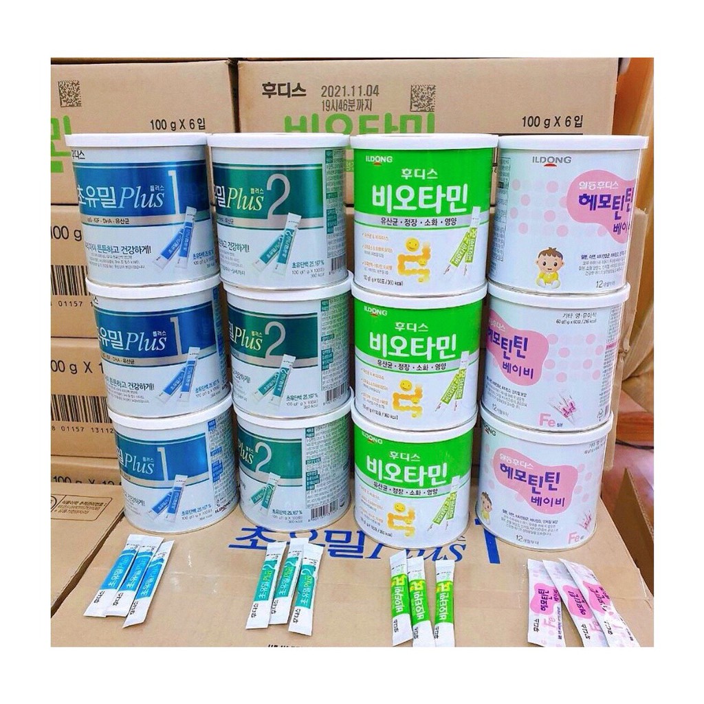 Sữa non Ildong Hàn Quốc số 1,2 và men Ildong hộp 100 gói