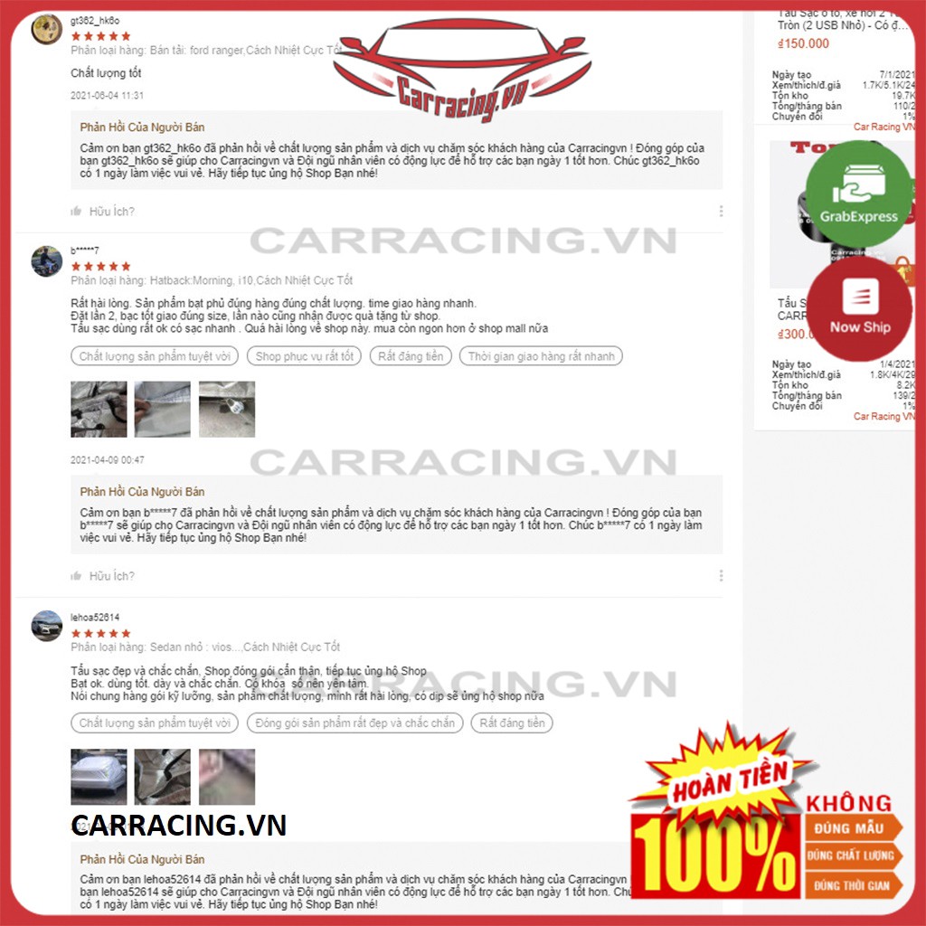 Bạt Phủ Xe Ô Tô CARRACING TAH03 Bạt Phủ Ô Tô Chống Nắng 3 Lớp 🌦️Nắng mưa bụi bẩn🌦️ 4 chỗ , 5 chỗ , 7 chỗ , bán tải | BigBuy360 - bigbuy360.vn