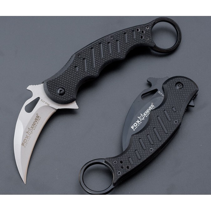 [FreeShip] Dao Phượt Gấp karambit Fox đen Cắt Gọt Hoa Quả