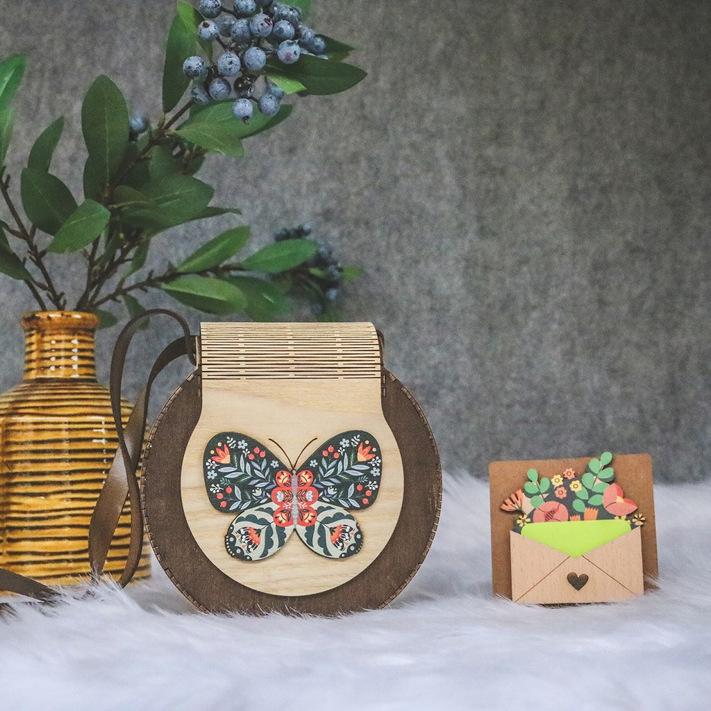 Túi Gỗ Boho Vintage
