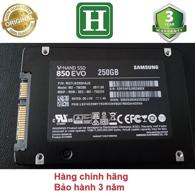 Ổ cứng SSD 250Gb, 128Gb, 120Gb, 64Gb Samsung siêu bền và ổn định, hàng tháo máy chính hãng, bảo hành 3 năm