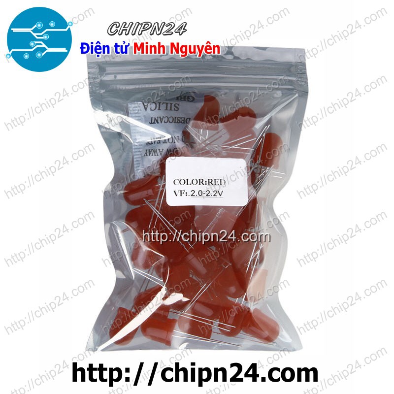 [5 CON] (TK1) Led 10mm Vỏ Đục ra ĐỎ