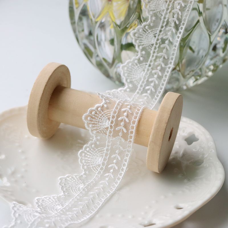 Phụ Kiện Ren Lưới Màu Trắng Dài 1m Trang Trí Cổ Áo Váy