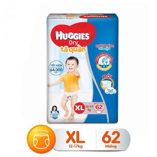 [ ĐỦ SIZE ] Tả quần / Tả dán Huggie M74 L68 XL 62 XXL56 ( MẪU MỚI ĐỆM MÂY 4 CHIỀU )