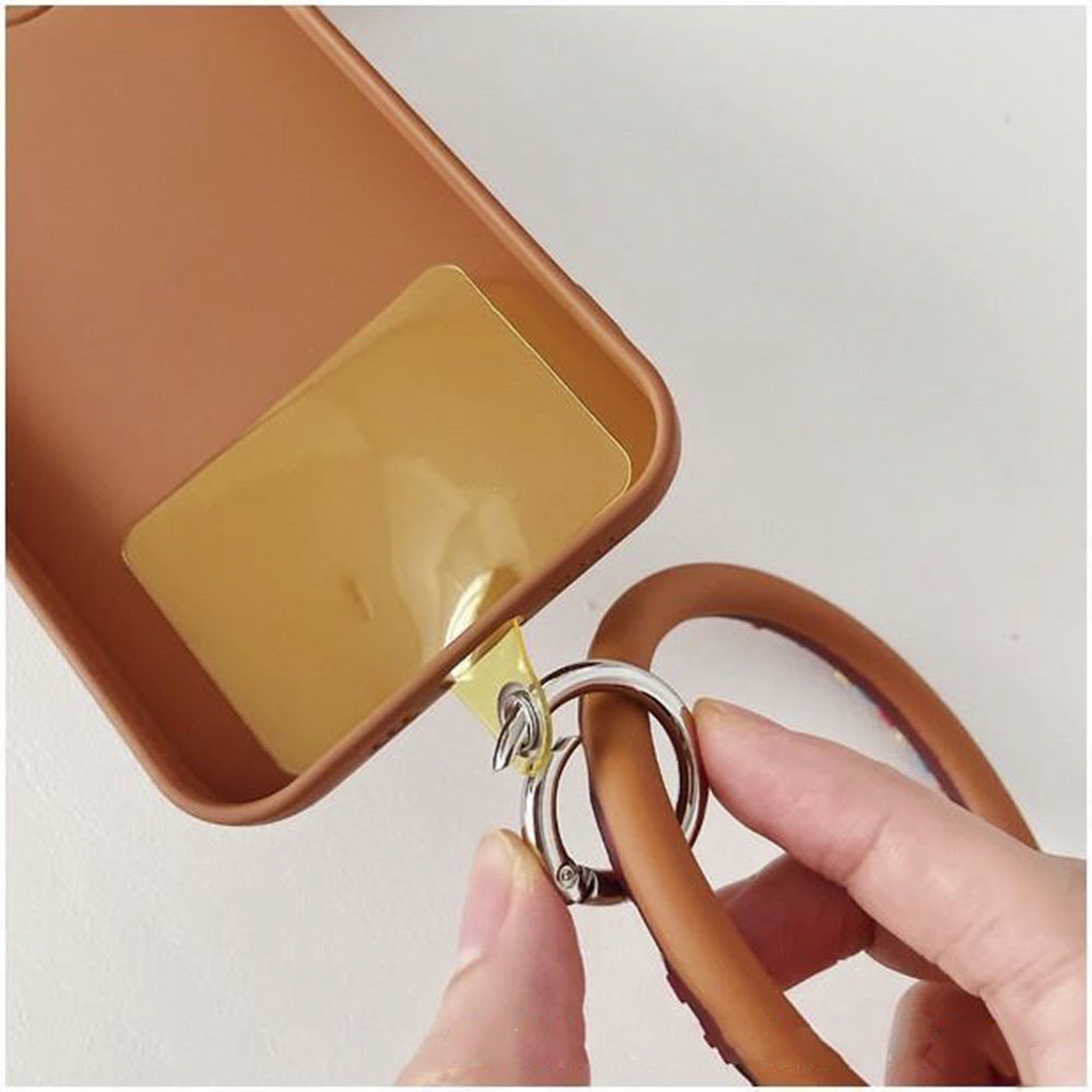 Cod Qipin Ốp Điện Thoại Hình Bánh Donut Dễ Thương Có Dây Đeo Cổ Tay Chống Rơi Thông Dụng Màu Kẹo Chống Thất Lạc