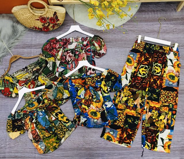 Set thổ cẩm ống rộng