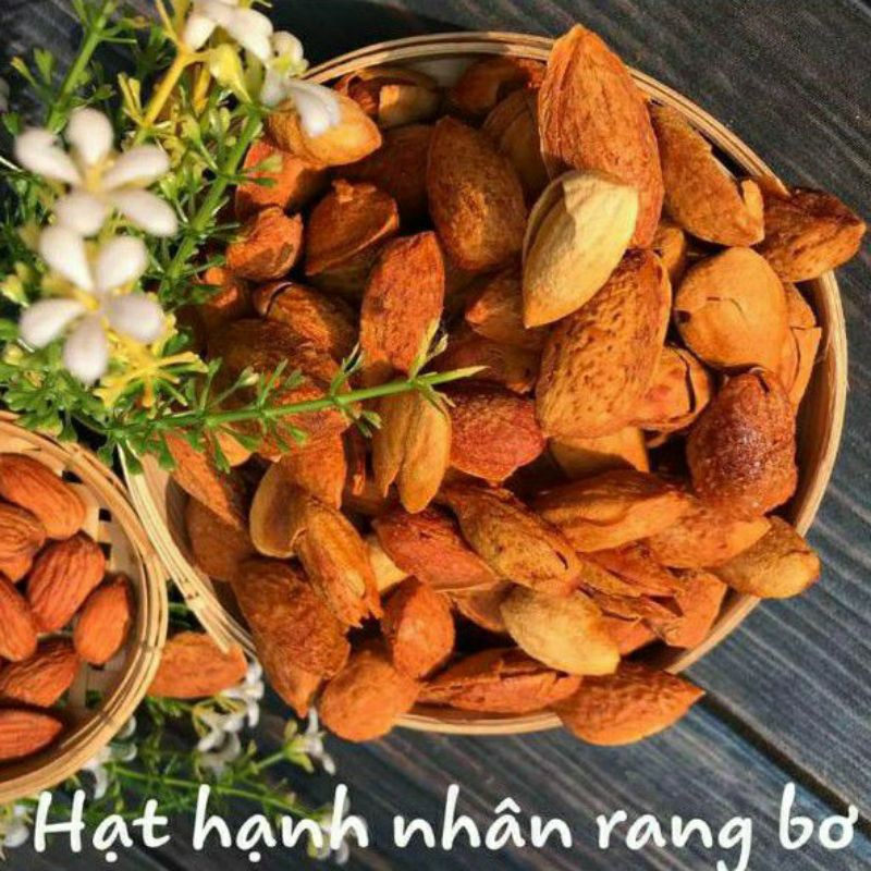 HẠT HẠNH NHÂN MỸ CÒN VỎ RANG BƠ GIÒN BÉO THƠM 500gr