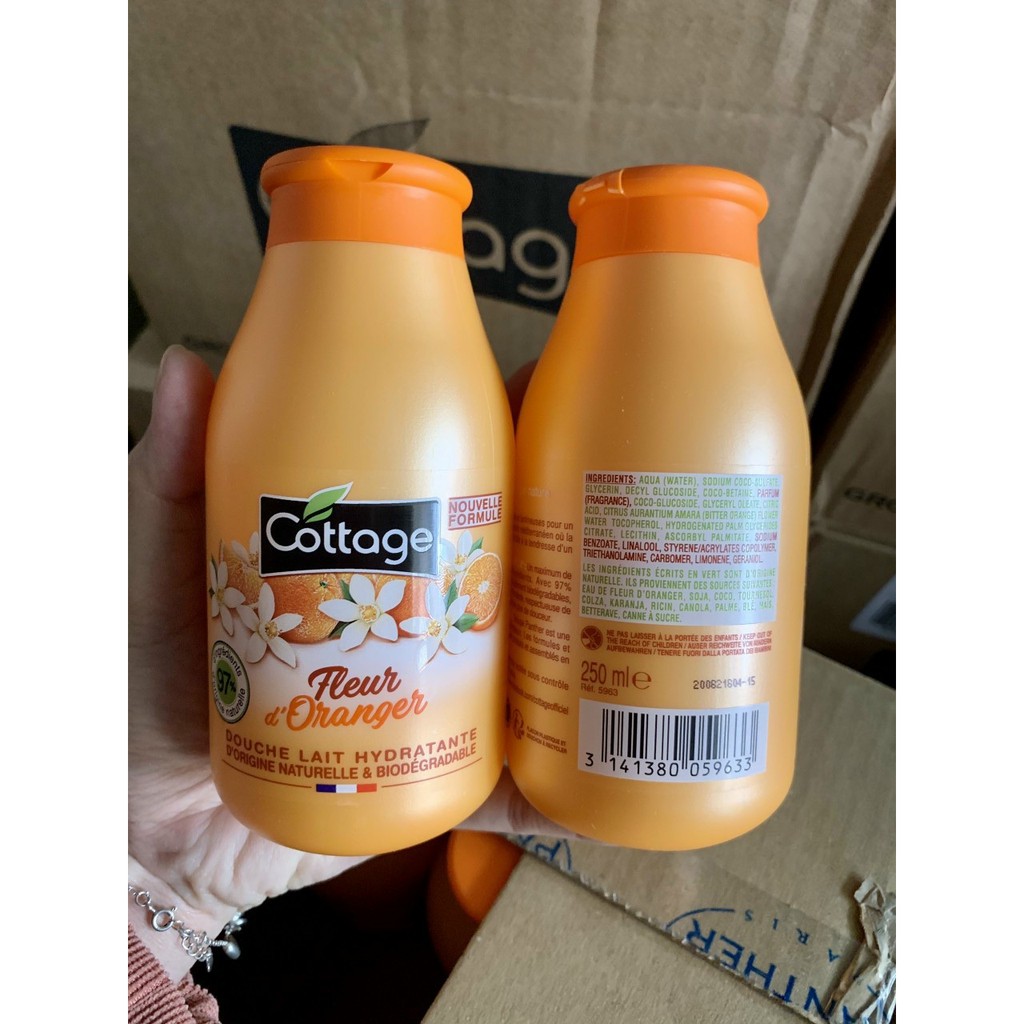 SỮA TẮM DƯỠNG DA / COTTAGE / Sữa Tắm Dưỡng Trắng Da Cottage 250ml Của Pháp