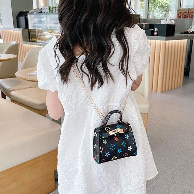 Túi đeo chéo phối dây xích thời trang dễ thương cho bé gái