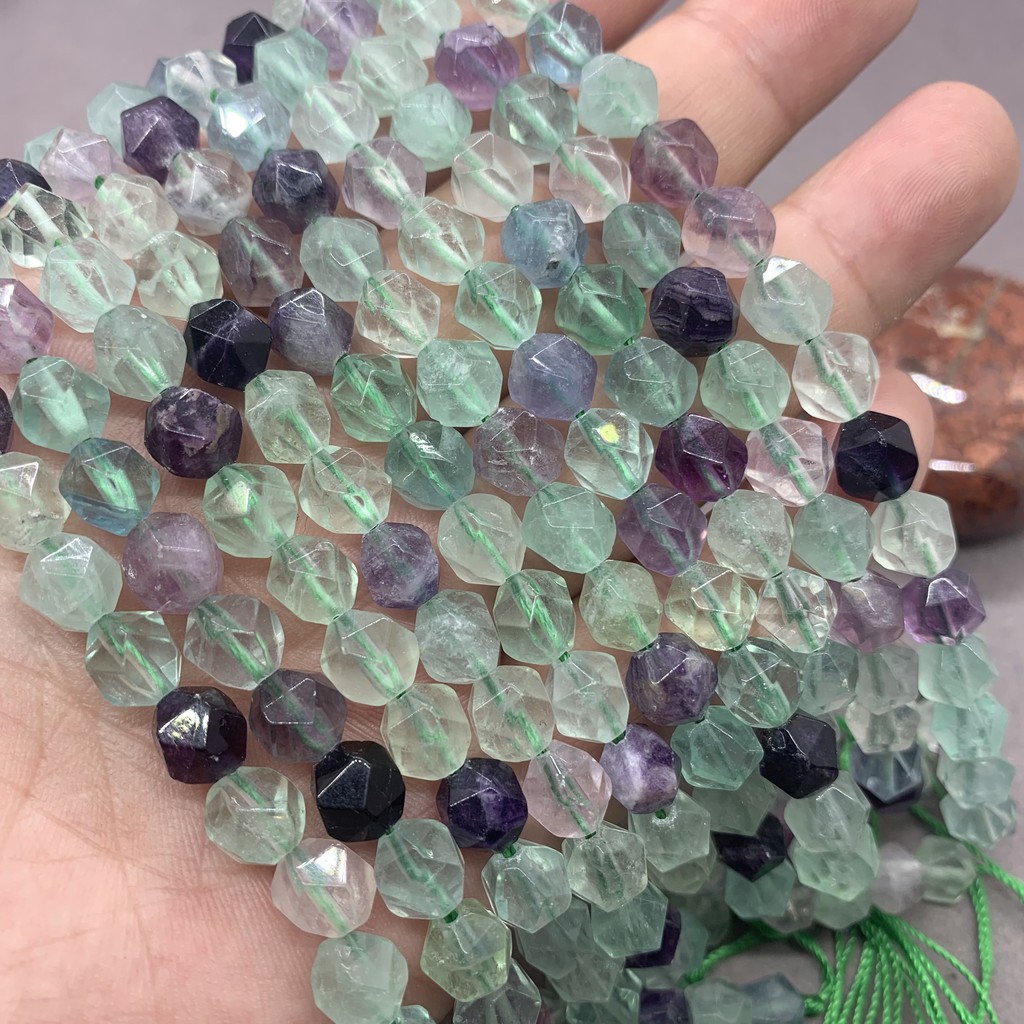 Đá Fluorite Tự Nhiên 6-10mm Làm Vòng Đeo Tay