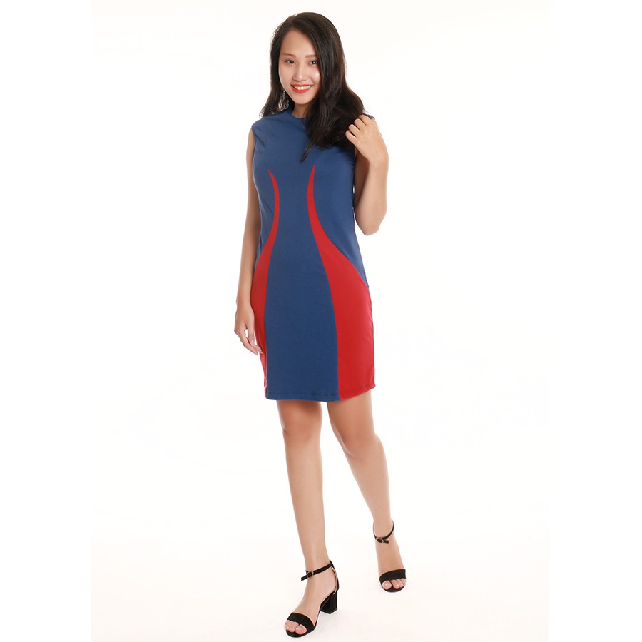 Váy nữ NARSIS New1276 màu xanh phối