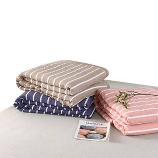 Chăn hè thu cotton đũi kẻ muji nhật bản