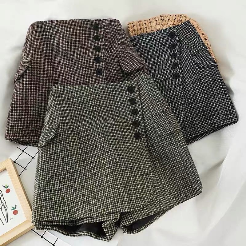 [Order] Quần Giả Váy Đính Cúc Thu Đông 2019 [CV02]