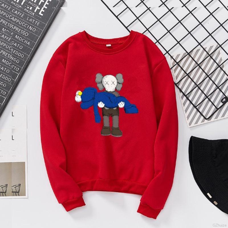 Áo Sweater cổ tròn in hình Kaws Sesame Street thời trang thu đông cho các cặp đôi