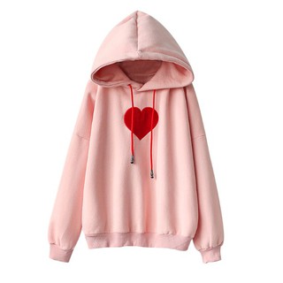 Áo hoodie thêu logo hình tim siêu cute Giá sỉ siêu rẻ