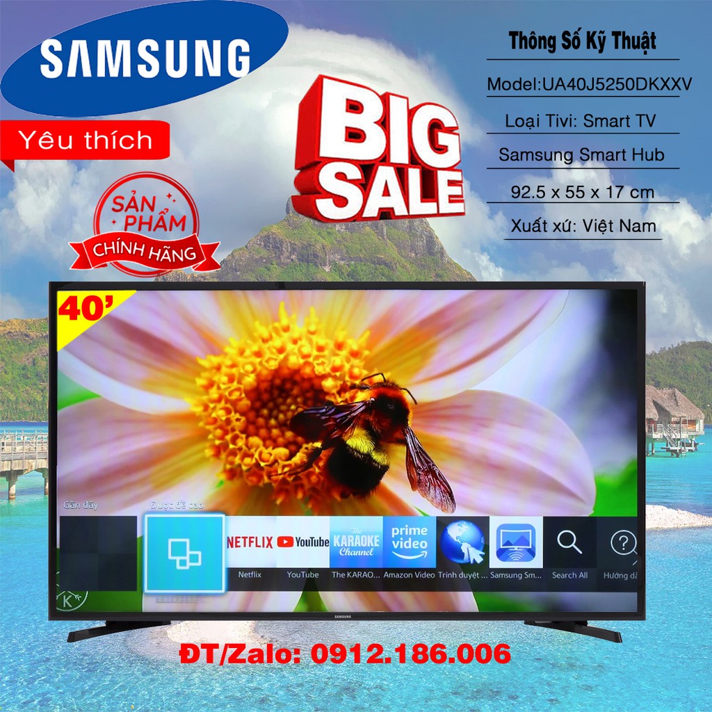 Smart Tivi Samsung 40 inch UA40J5250D - Hàng chính hãng (Liên hệ với người bán để đặt hàng)