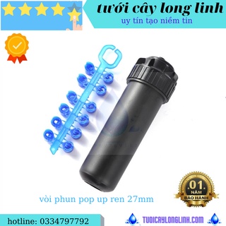 Đầu phun pop-up tưới sân vườn bán kính lớn ren 27mm