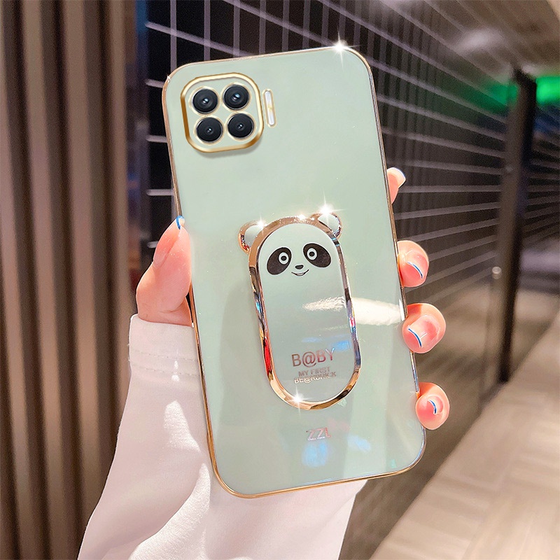 Ốp Điện Thoại Hình Gấu 6D Có Giá Đỡ Cho OPPO A73 2020 F17 A93 2020 RENO 4F F17 Pro