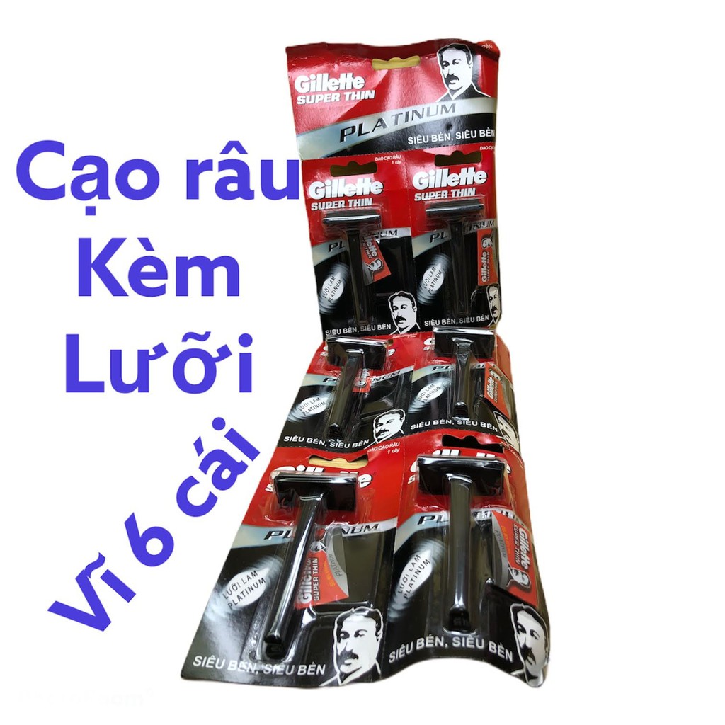 vĩ 6 cạo râu kèm lưỡi lam tiện lợi