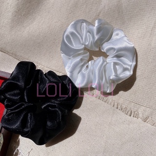 Scrunchies buộc tóc phi lụa cao cấp màu đen , trắng. cột tóc màu đen, cột tóc màu trắng