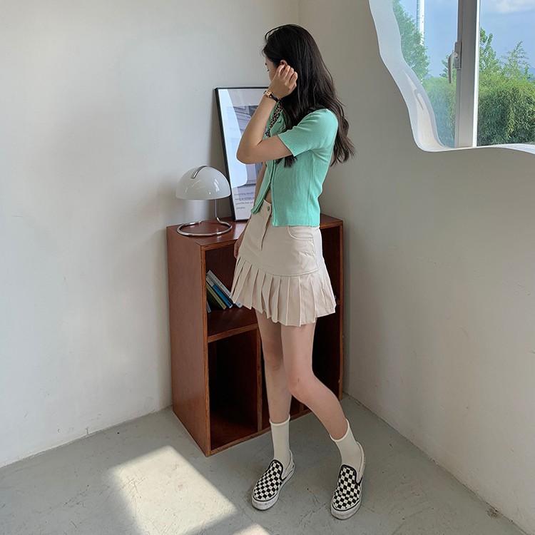 Chân Váy Chữ A Xếp Ly Màu Trơn Thời Trang Mùa Hè Hàn Quốc 3 Màu Tùy Chọn | BigBuy360 - bigbuy360.vn