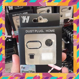COMBO Viền Kim Loại Bảo Vệ Camera IPhone 7PL/8PL (Viền Camera, Dust Plug, Phím Home)