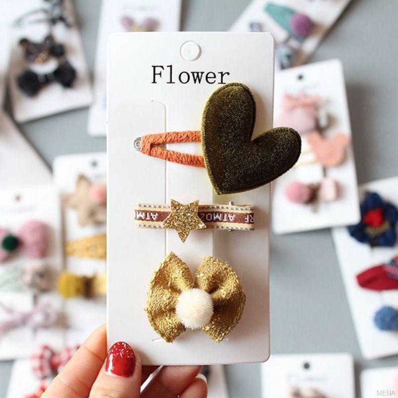 Set 3 kẹp tóc dễ thương cho bé gái
