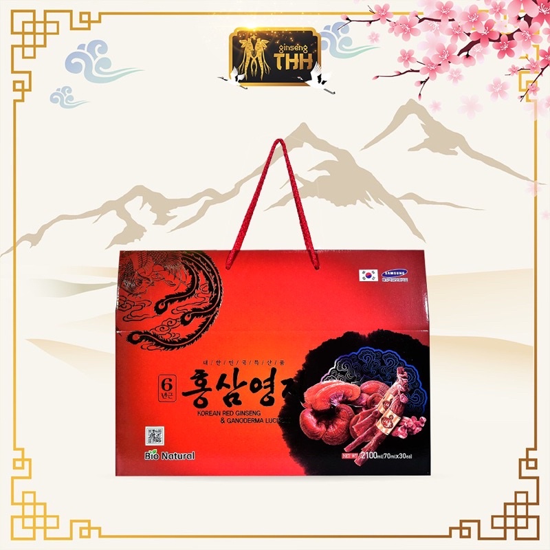 Nước hồng sâm Linh chi Hàn quốc Bio Natural ( hộp 30 gói) - Hàng mới về