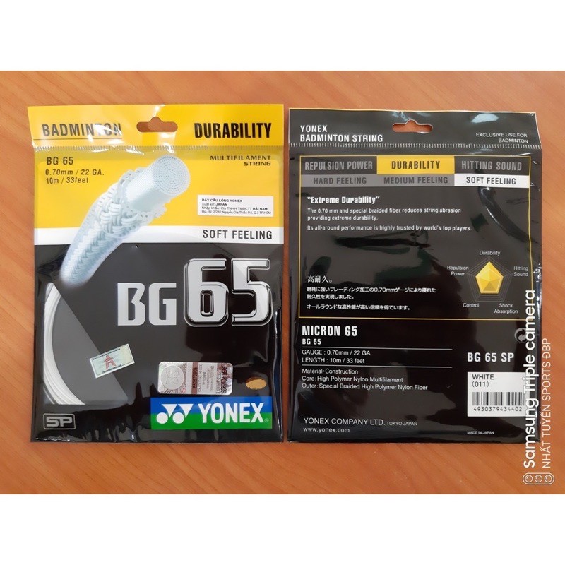 Cước đan dây vợt Yonex BG 65 bền đẹp