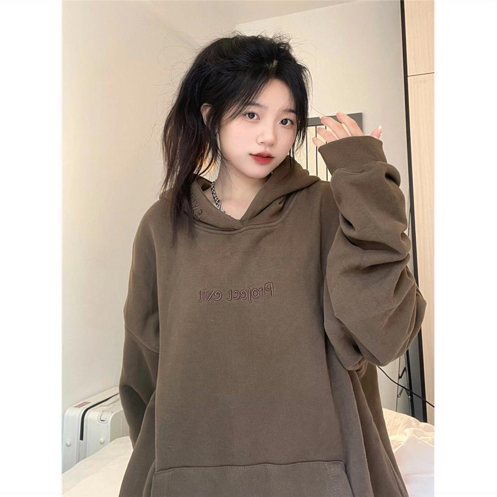 Áo Hoodie Thêu Chữ Phong Cách Hàn Quốc Thời Trang Cho Nữ