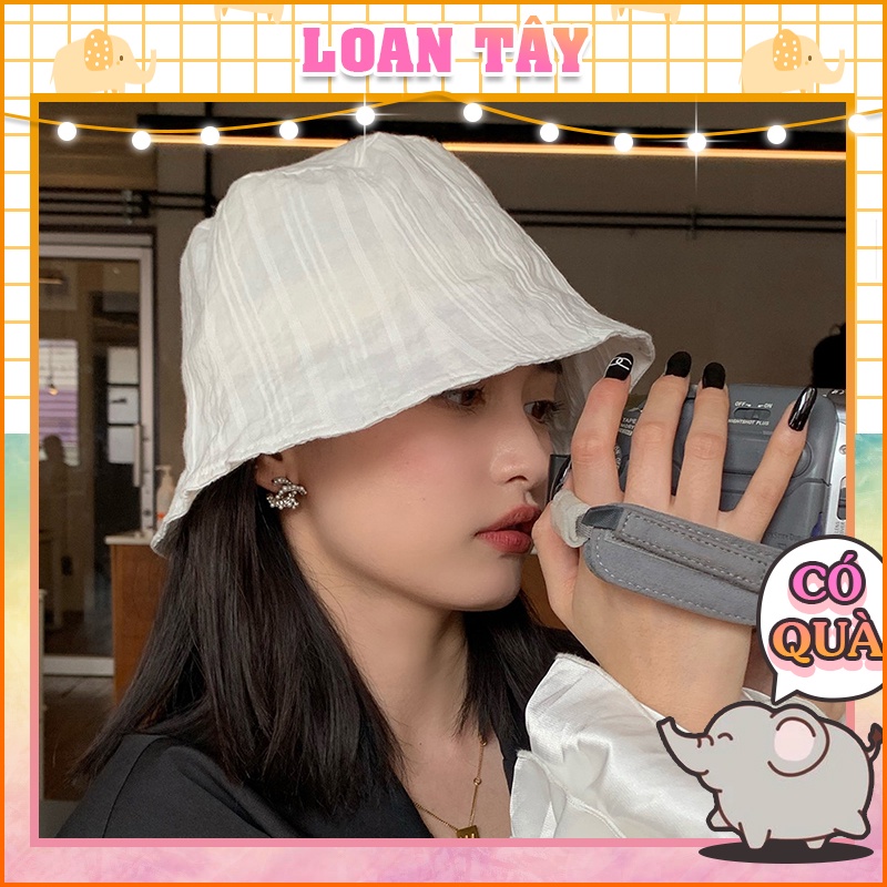 Nón Vải Ngư Dân Voan Vân Dọc Mũ Chống Nắng L2171