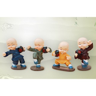 Bộ 4 tượng chú tiểu tập võ túy quyền